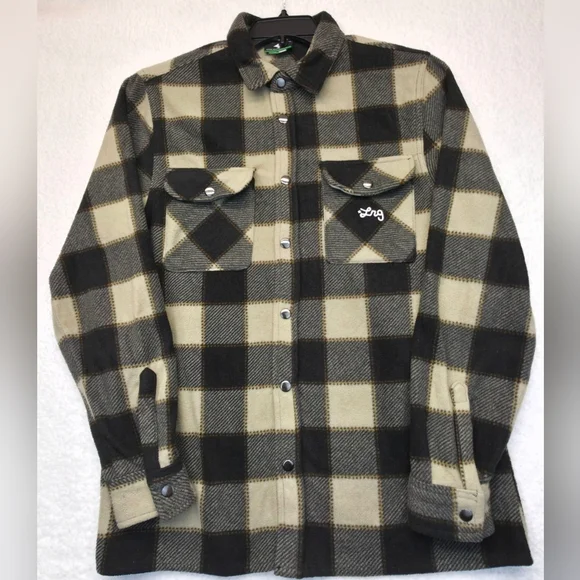 Lifted Research Group LRG Plaid Fleece Shirt Jacket – Size L - Picture 3 of 10